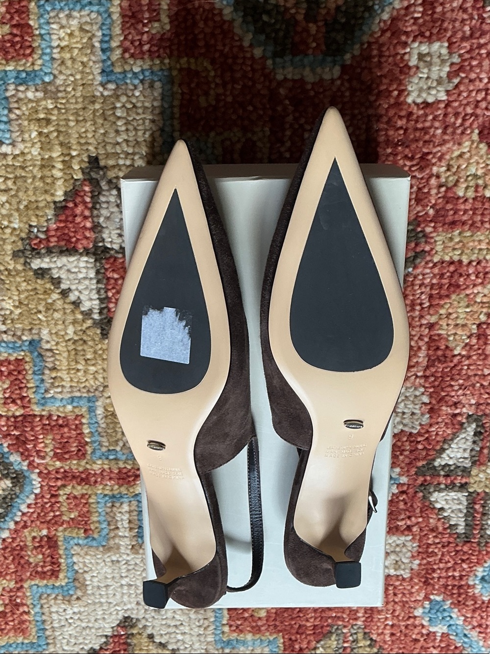 Tony Bianco Espresso Suede Slingback Kitten Heels, y2k vibes, quiet luxury - Picture 3 of 6
